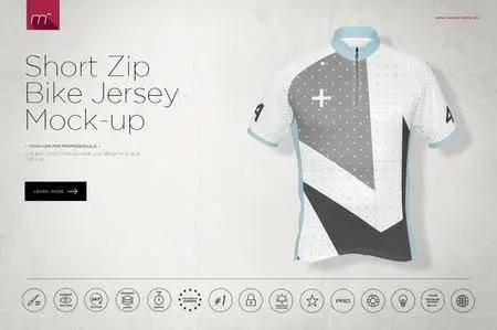 CreativeMarket - Short Zip Bike Jersey Mock-up