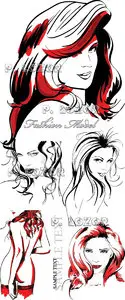 Hand-drawn Fashion Model - Stock Vectors 