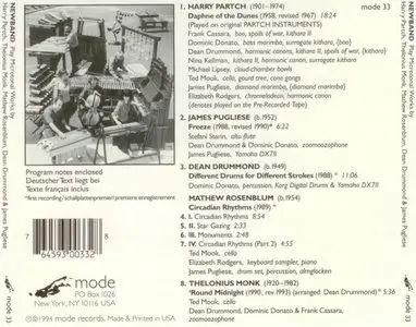 Newband - Plays Microtonal works by: Partch, Monk, Rosenblum, Drummond & Pugliese (1994)