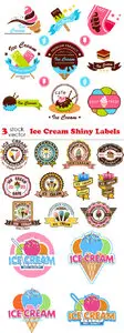 Vectors - Ice Cream Shiny Labels