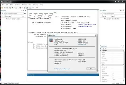 StataCorp Stata/MP 15.1 (Revision 20 Sep 2018)