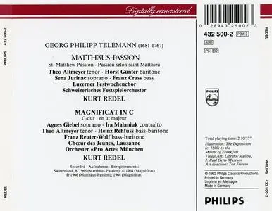 Kurt Redel, Schweizerisches Festspielorchester - Georg Philipp Telemann: Matthäus-Passion; Magnificat (1992)