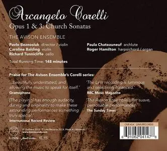 Pavlo Beznosiuk, The Avison Ensemble - Arcangelo Corelli: Opus 1 & 3 - Church Sonatas (2014)