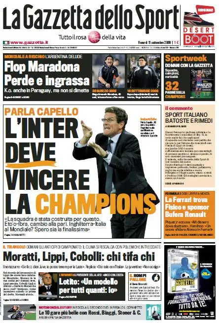 La Gazzetta dello Sport (11-09-09)