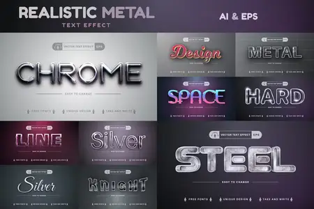 EE - Set 10 Metal Editable Text Effects, Font Styles 6W9HTN6