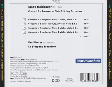 Karl Kaiser, La Stagione Frankfurt - Ignaz Holzbauer: Flute Concertos (2009)