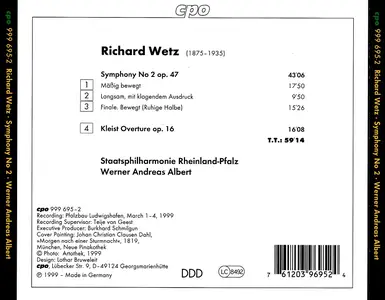 Werner Andreas Albert, Staatsphilharmonie Rheinland-Pfalz - Richard Wetz: Symphony No. 2 (1999)