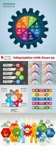 Vectors - Infographics with Gears 32