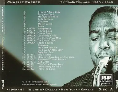 Charlie Parker - A Studio Chronicle 1940-1948 (2003)
