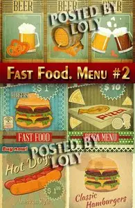 Fast Food. Menu #2 - Stock Vector