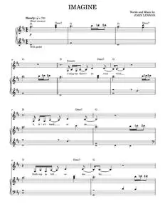 Imagine (Vocal Duet) - Glee TV Series, Glee Cast, John Lennon (Piano Vocal)