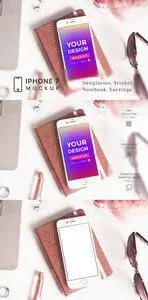 Workspace whith iPhone 7 Mockup 1930994