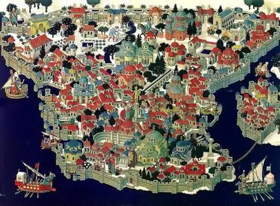 National Geographic - Byzantine Empire and Constantinople Mosaic Style Maps