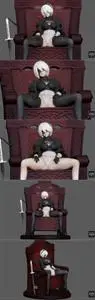 2B Near Automata Game Character Girl Anime Chair Version