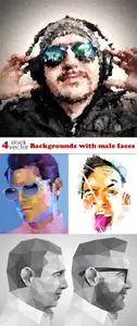 Vectors - Backgrounds with male faces