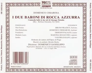 Domenico Sanfilippo, Orchestra da camera dell'Opera di Praga - Domenico Cimarosa: I due Baroni di Rocca Azzurra (1990)