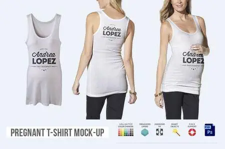 CreativeMarket - Pregnant T-shirt Mock-up
