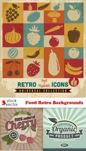 Vectors - Food Retro Backgrounds