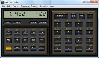 HP-41c Simulation 1.0.2 