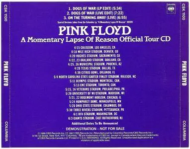 Pink Floyd - A Momentary Lapse Of Reason Official Tour CD (1988) Repost