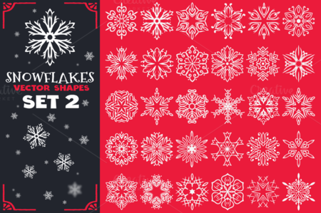 CreativeMarket - Decorative Snowflakes Shapes Set 2