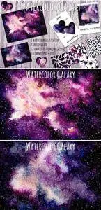 CreativeMarket - Watercolor Galaxy Set