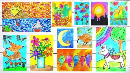 Art For Beginners: Draw & Watercolor Paint With Bold Color