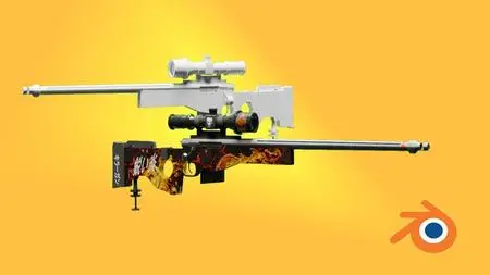 AWP Sniper Rifle Creation and Skin In Blender | Blender 2.8