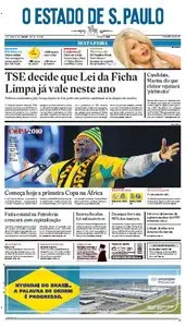 Jornal O Estado de SP em PDF, Sexta, 11 de Junho de 2010