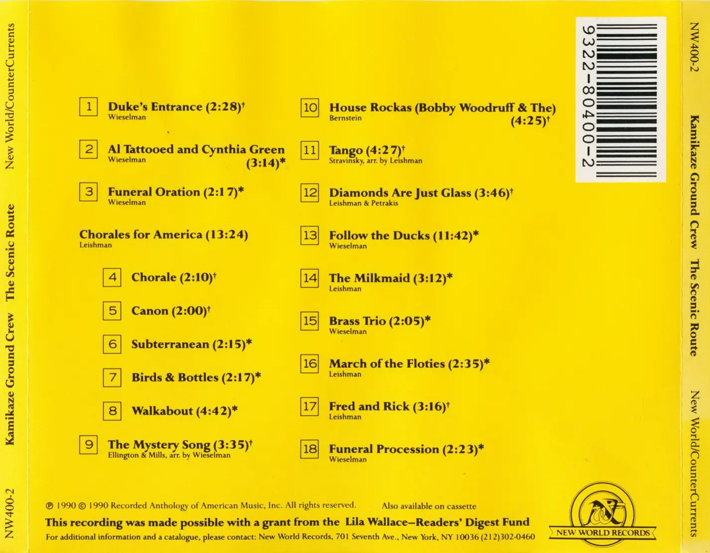 Kamikaze Ground Crew - The Scenic Route (1990) {New World-CounterCurrents NW400-2}