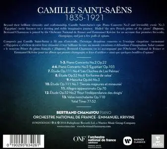 Bertrand Chamayou, Emmanuel Krivine, Orchestre National de France - Camille Saint-Saëns: Piano Concertos Nos. 2 & 5 (2018)