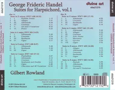 Gilbert Rowland - George Frideric Handel: Suites for Harpsichord, volume 1 (2011)