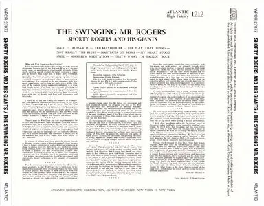 Shorty Rogers And His Giants - The Swinging Mr. Rogers (1955) {2012 Japan Jazz Best Collection 1000 Series 24bit WPCR-27077}