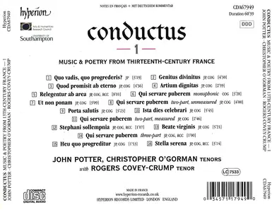 Rogers Covey-Crump, Christopher O'Gorman, John Potter - Conductus, Vol. 1: Music & Poetry from 13th Century France (2012)