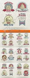 2015 Christmas emblems and labels vector