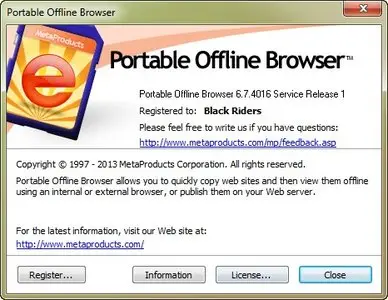 MetaProducts Portable Offline Browser 6.7.4016 SR1