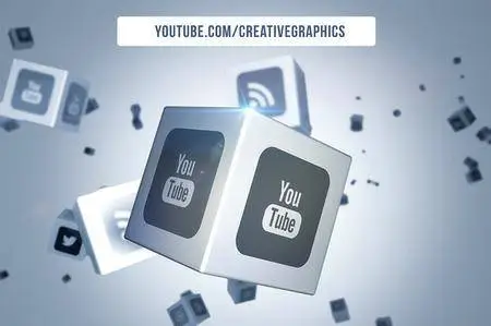 CreativeMarket - Social Media Logo on Cubes PS Mockup