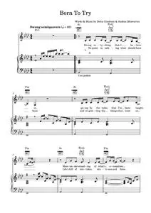 Born to try - Delta Goodrem (Piano-Vocal-Guitar (Piano Accompaniment))