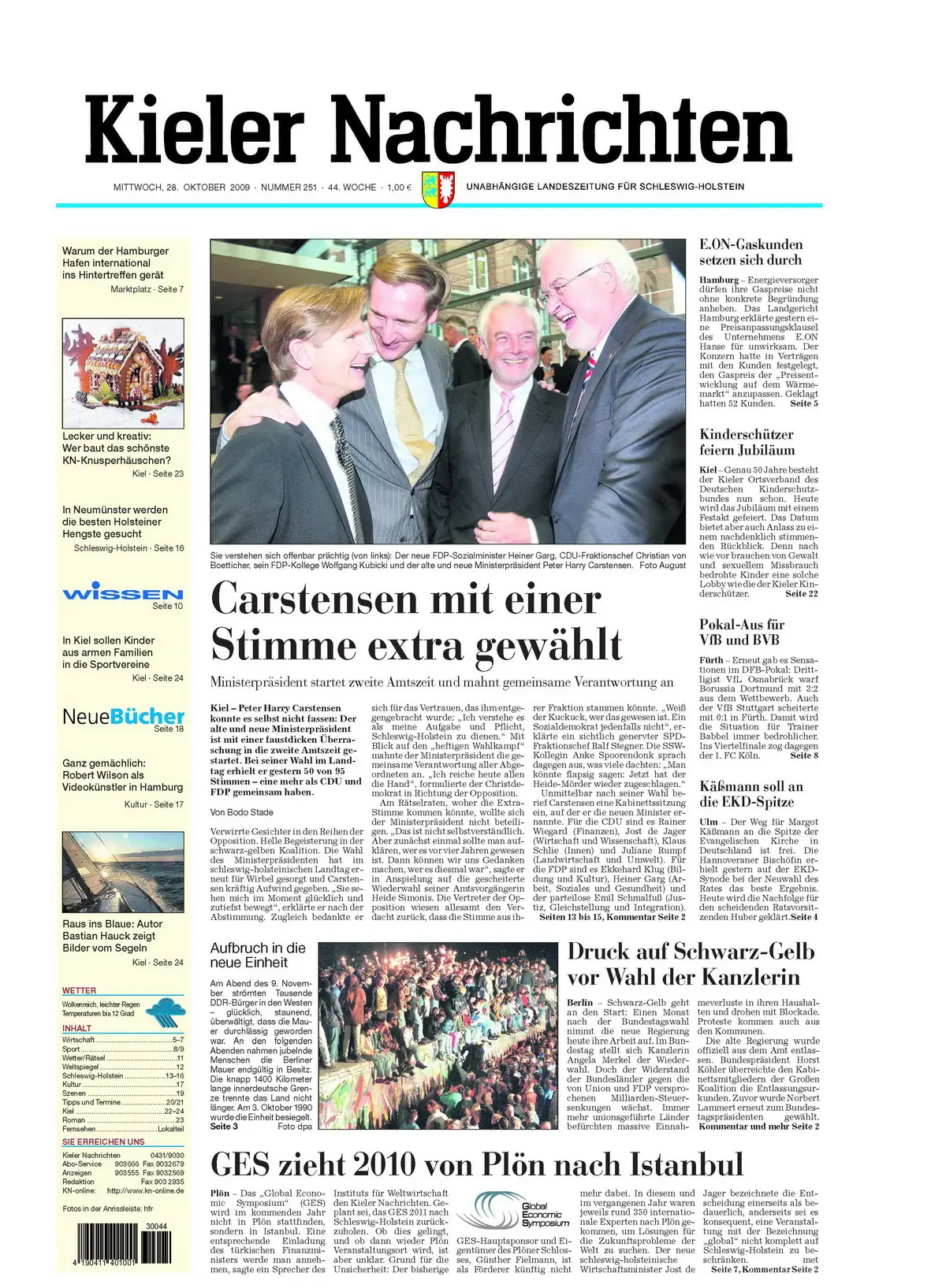 Kieler Nachrichten vom 28. Oktober 2009