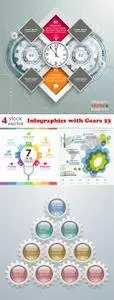 Vectors - Infographics with Gears 23