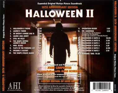 John Carpenter and Alan Howarth - Halloween II: Expanded Original Motion Picture Soundtrack (1981) 30th Anniversary [Re-Up]