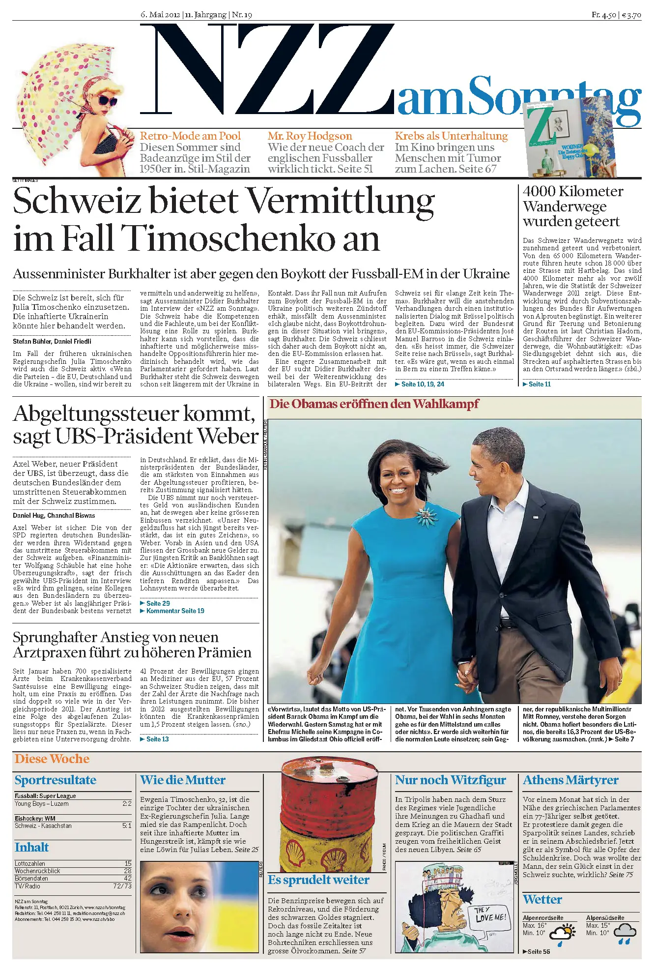 Neue Zürcher Zeitung am Sonntag, 06. Mai 2012