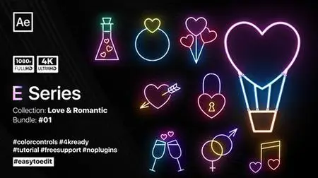 Valentine’s Day Neon Elements 35920633