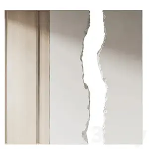 3DSKY - Decorative wall made of stone and wood 001