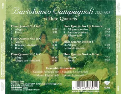 Ensemble Il Demetrio - Bartolomeo Campagnoli: 6 Flute Quartets (2018)