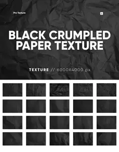 EE - 20 Black Crumpled Paper Texture 3NE86P8