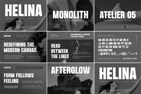 Helina - Modern Condensed Sans Serif Font