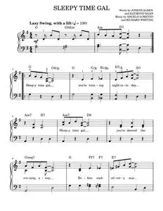 Sleepy Time Gal - Merle Travis (Easy Piano)