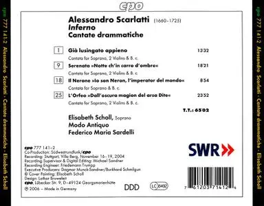 Federico Maria Sardelli, Modo Antiquo, Elisabeth Scholl - Alessandro Scarlatti: Inferno - Cantate drammatiche (2006)