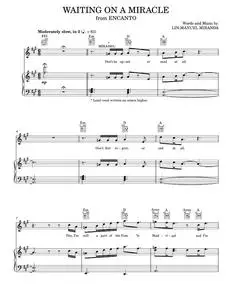 Waiting On A Miracle (from Encanto) - Lin-Manuel Miranda (Piano-Vocal-Guitar)